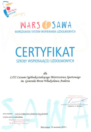 Certyfikat WARS I SAWA